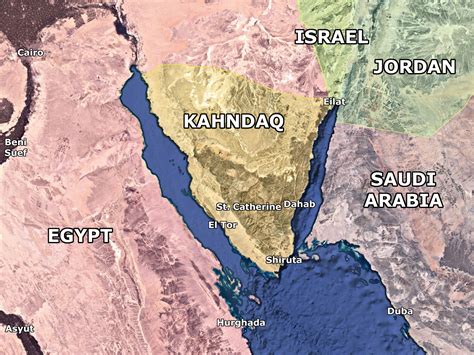 A map in "JSA" 57 shows that it appears to be a landlocked country on the northern part of the Sinai Peninsula. . Where is kahndaq